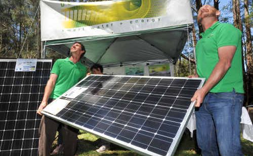 Arron Milienou and Steve Doyle from Bellingen Solar. Arron Milienou and Steve Doyle from Bellingen Solar.